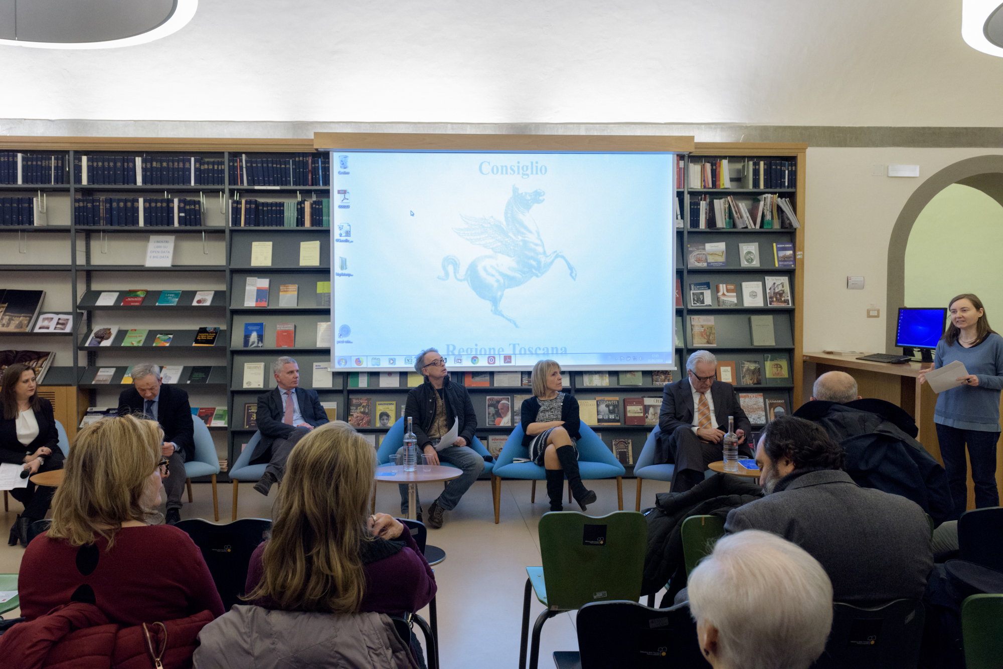 Da sinistra Fernanda Faini, Gabriele Ciasullo, Sebastiano Faro, Laura Castellani e Eugenio Giani