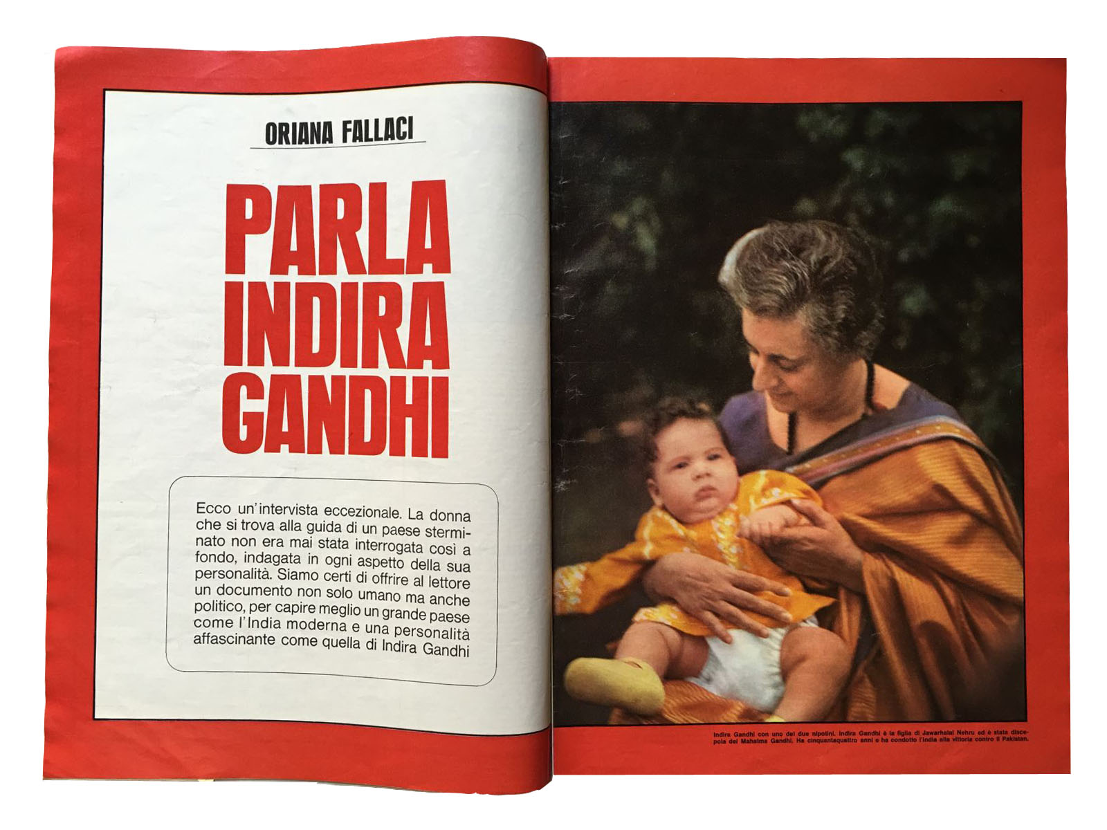 Articolo di Oriana Fallaci su Indira Ghandi