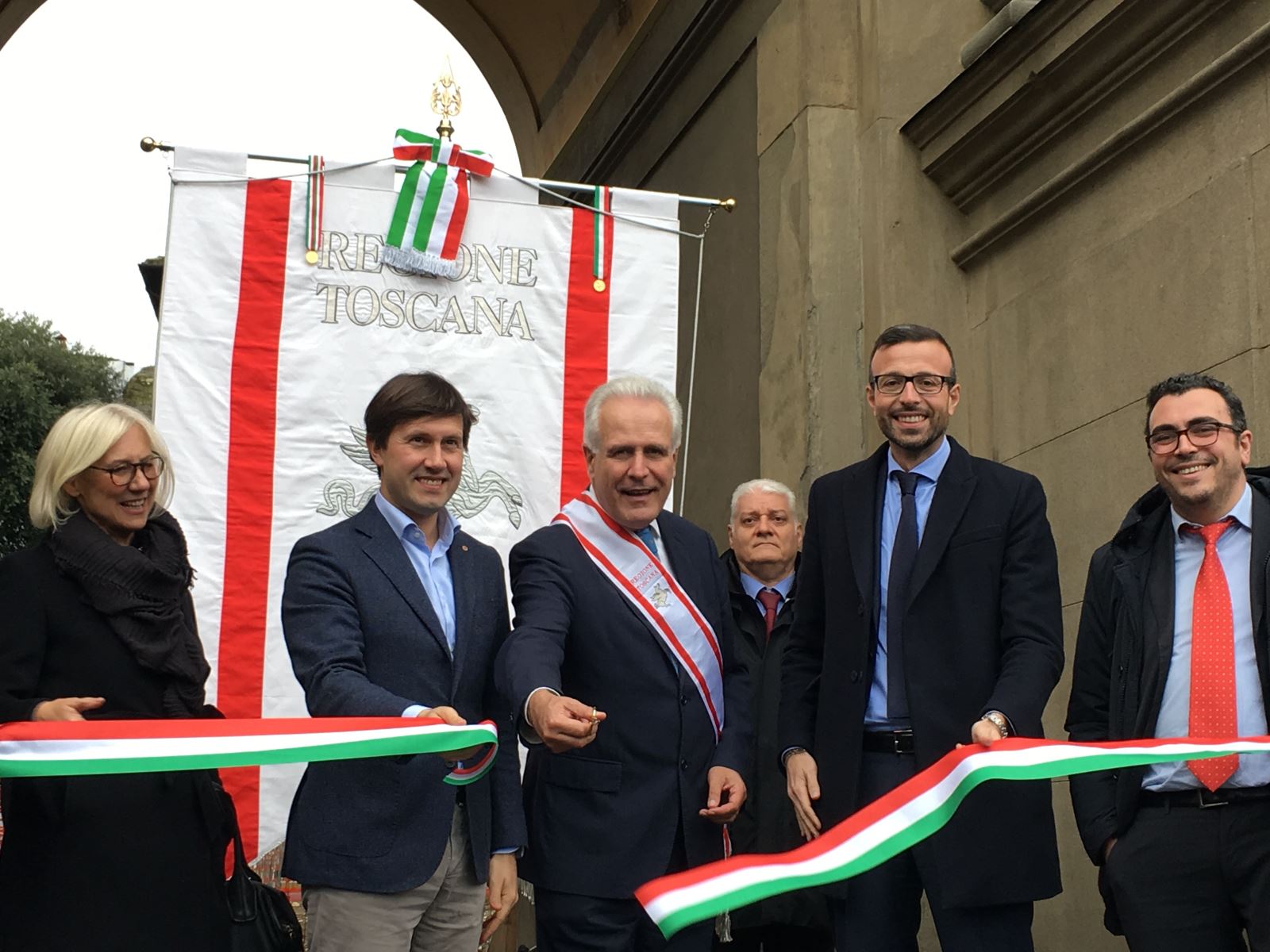 Festa della Toscana  inaugurazione della nuova illuminazione dell'Arco di Trionfo dei Lorena, in piazza della Libertà