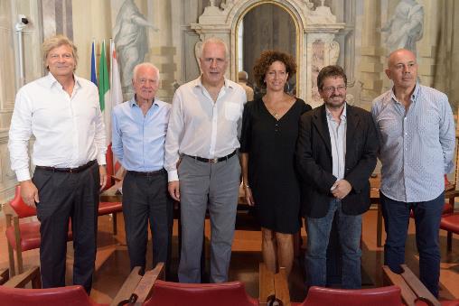 Immagine - Da sinistra: Andrea Marzi, Beppe Bonardi, Eugenio Giani, Angela Bagni, Giampiero Fossi, Roberto Valerio								
