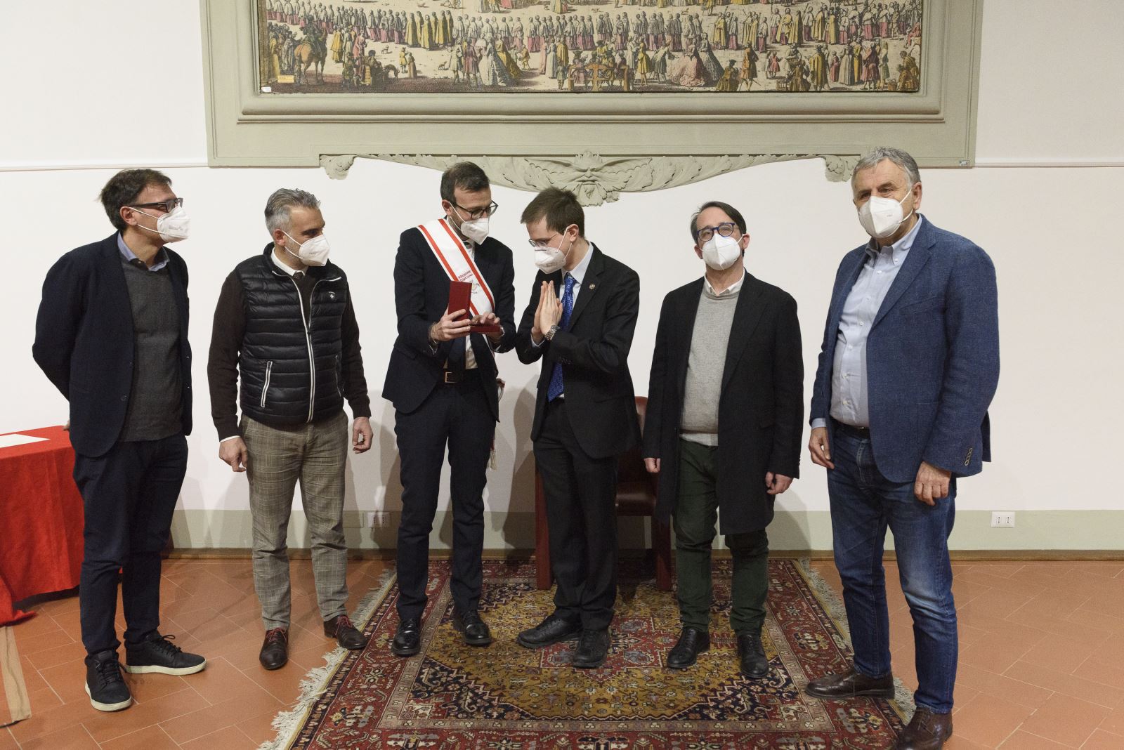 Da sinistra: Massimiliano Pescini, Diego Petrucci, Antonio Mazzeo, Giulio Deangeli, Marco Casucci, Vincenzo Ceccarelli