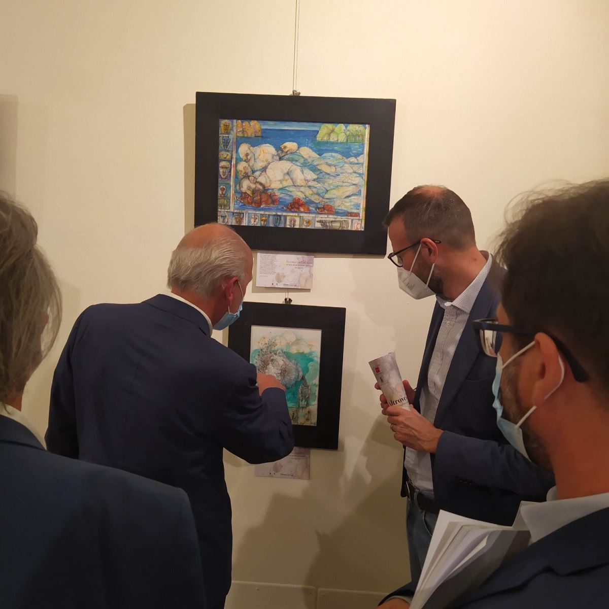 Il presidente Mazzeo all'apertura della mostra