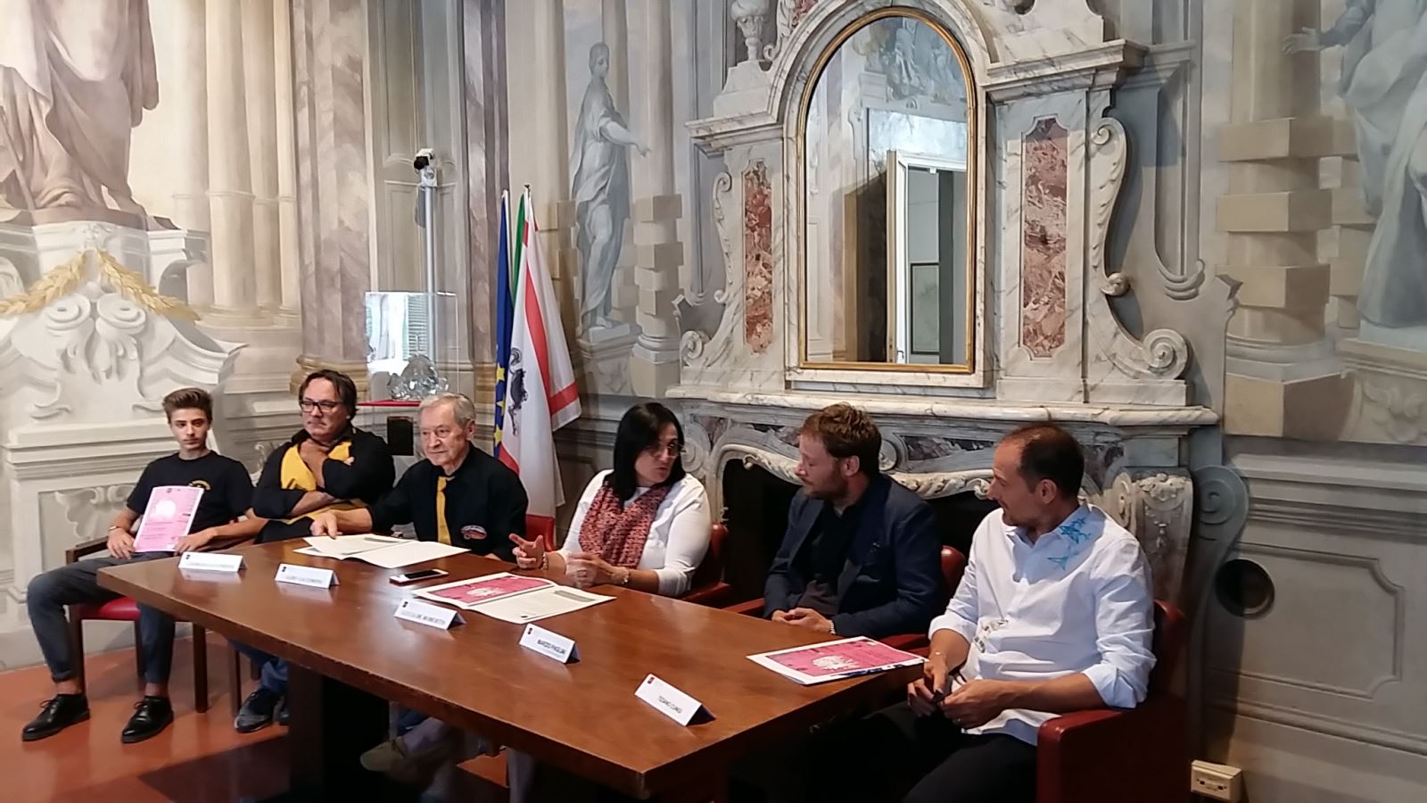 Un momento della conferenza stampa di presentazione della 55esima Sagra della Porchetta di Monte San Savino Un momento della conferenza stampa di presentazione della 55esima Sagra della Porchetta di Monte San Savino