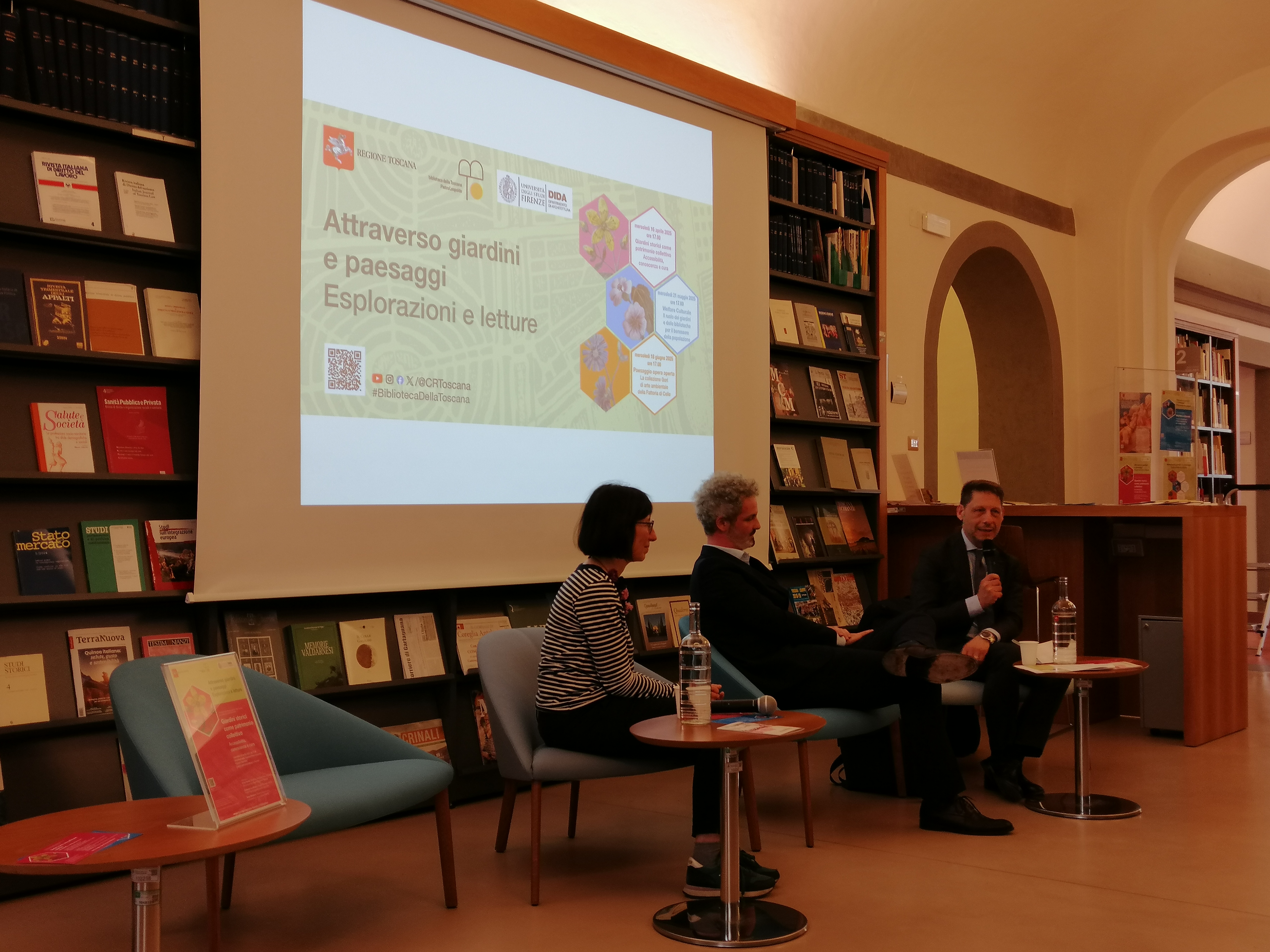 Da destra Tessa Matteini, Giulio Baffigi e Giuseppe La Mastra