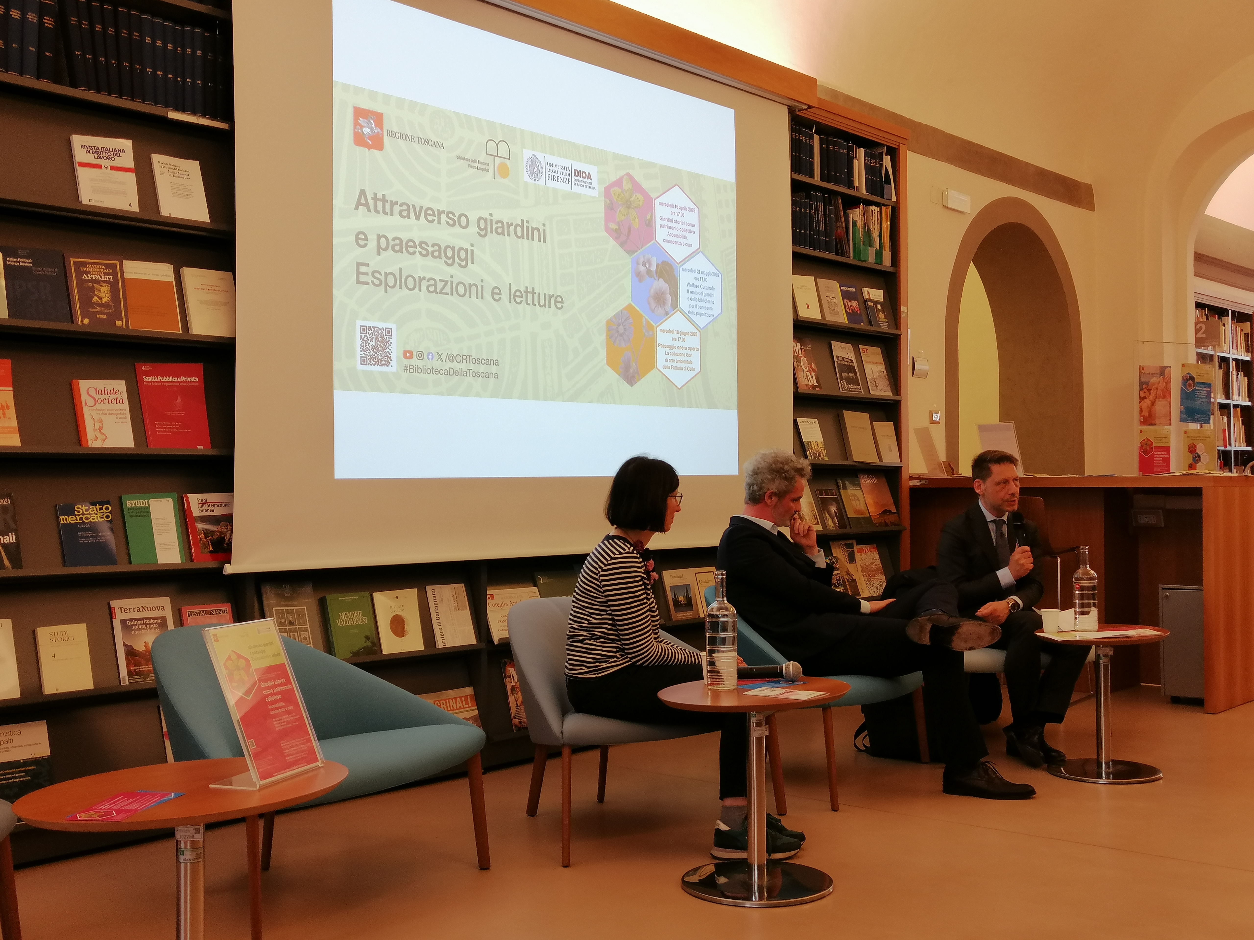 Da destra Tessa Matteini, Giulio Baffigi e Giuseppe La Mastra