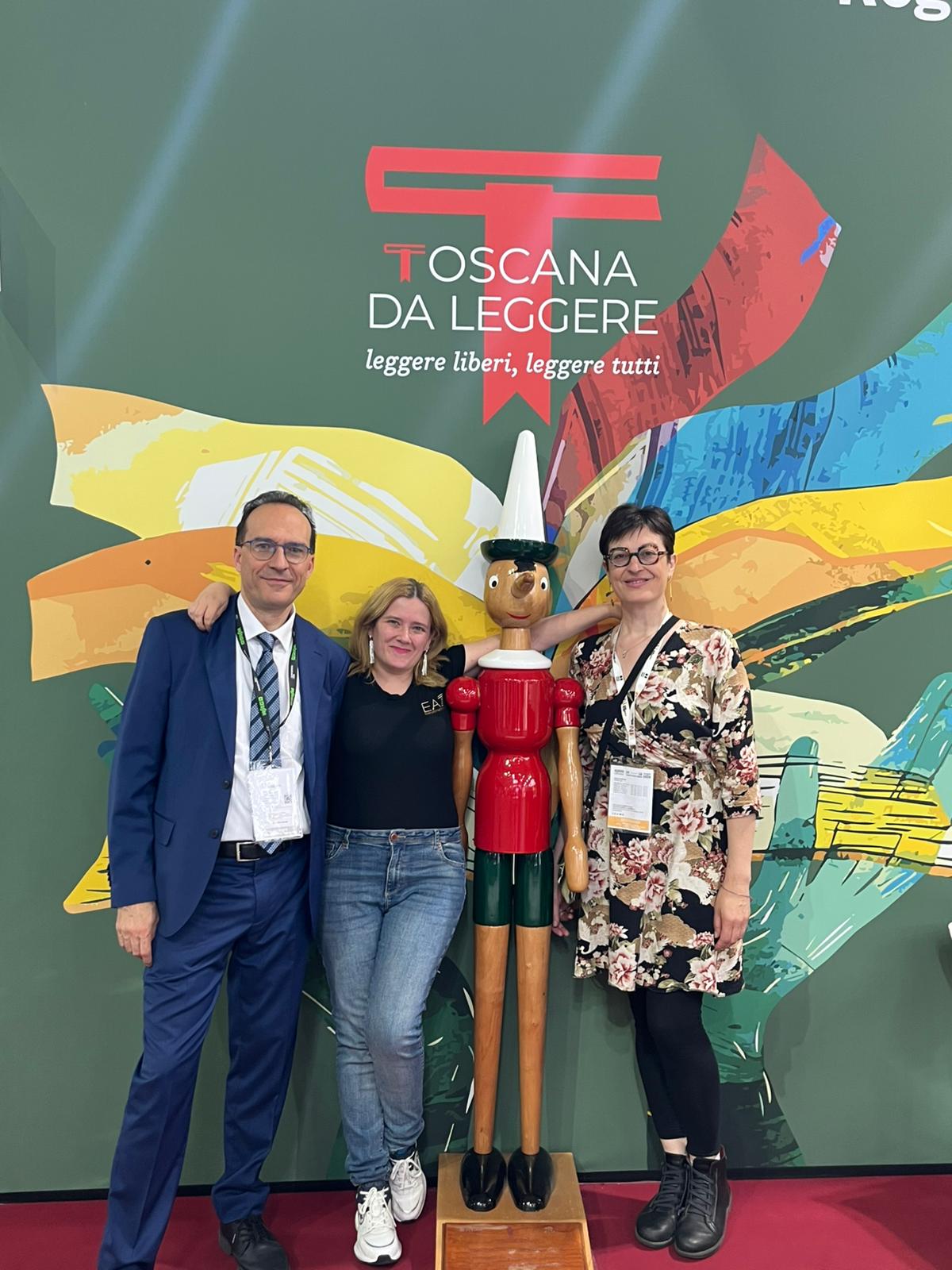 Lunedì 18 maggio 2026 da sinistra Giacomo Corradi, Alice Barone e Simona Baldanzi, Biblioteca della Toscana