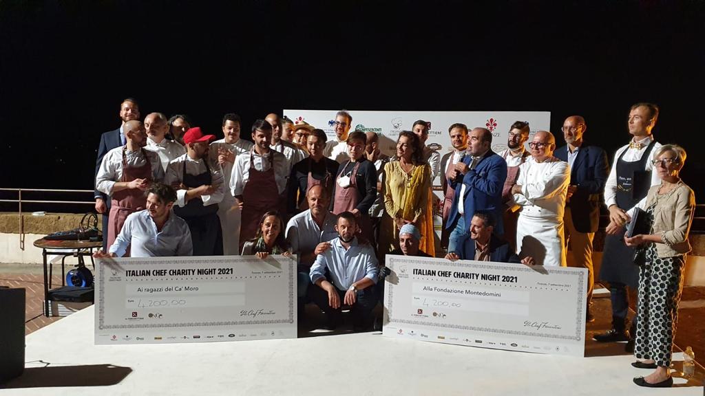Un momento della serata Italian Chef Charity Night al Forte Belvedere di Firenze