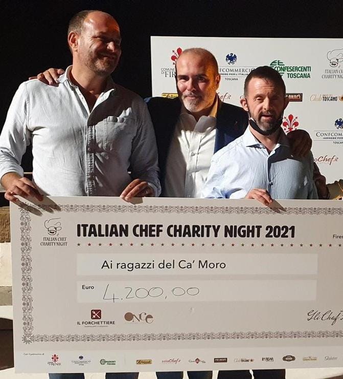 La cifra raccolta per i ragazzi del Ca' Moro durante la serata Italian Chef Charity Night al Forte Belvedere di Firenze